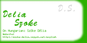delia szoke business card